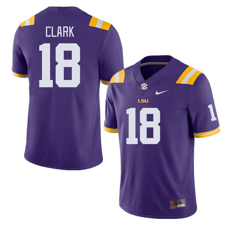 LSU Tigers #18 Damone Clark College Football Jerseys Stitched Sale-Purple